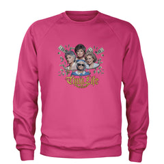 Golden Chain Thug Life Girls Adult Crewneck Sweatshirt Hot Pink
