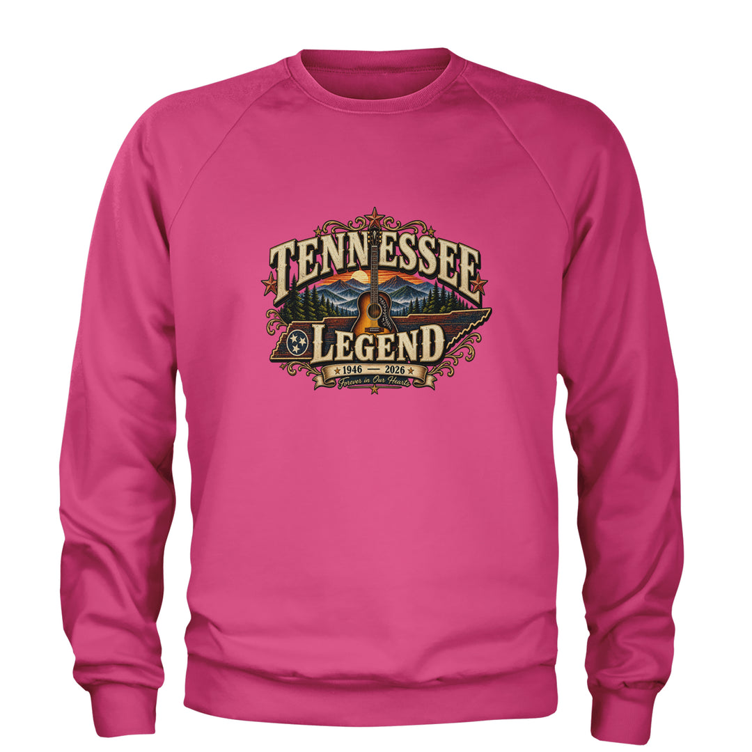 Tennessee Legend Country Music Dolly Adult Crewneck Sweatshirt Hot Pink