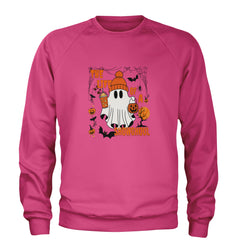 Life of a Showghoul Halloween Showgirl Vibes Adult Crewneck Sweatshirt Hot Pink