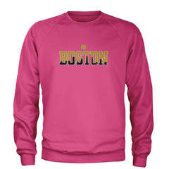 Boston City Pride Irish Adult Crewneck Sweatshirt Hot Pink
