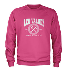 Leo Valdez Son of Hephaestus Forge Master Adult Crewneck Sweatshirt Hot Pink