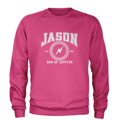 Jason Son of Jupiter Storm Bringer Adult Crewneck Sweatshirt Hot Pink