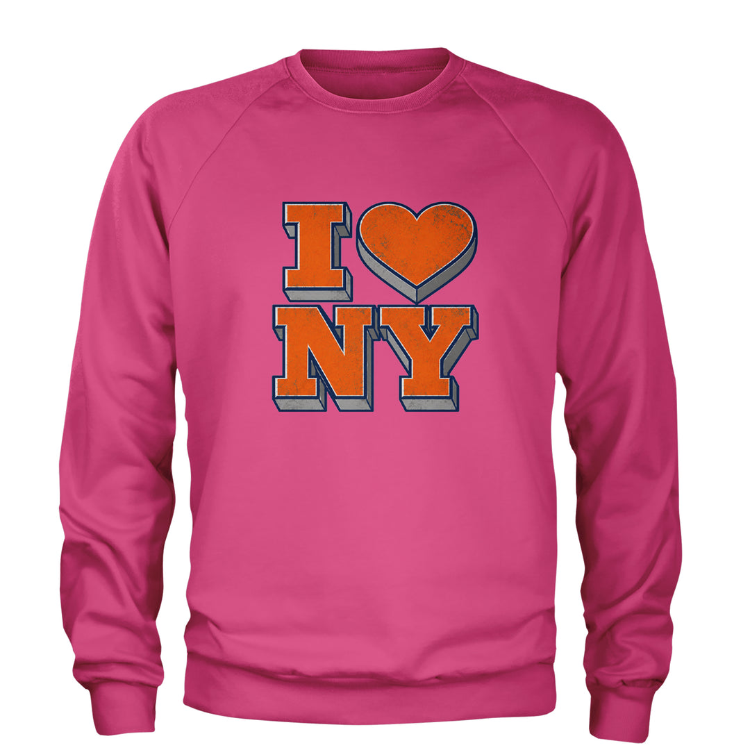 New York City Pride Heart Adult Crewneck Sweatshirt Hot Pink
