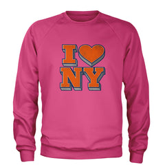 New York City Pride Heart Adult Crewneck Sweatshirt Hot Pink