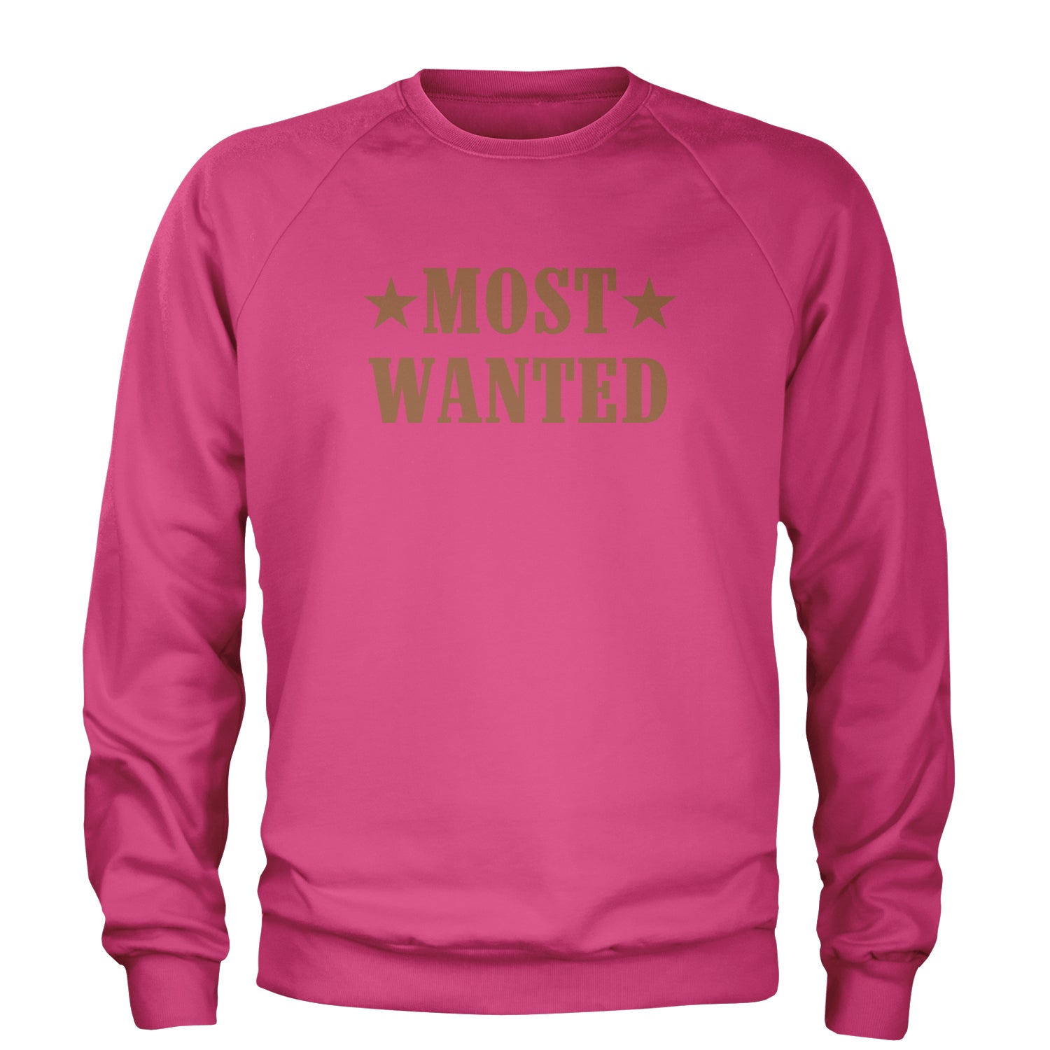 Most Wanted Cowboy Adult Crewneck Sweatshirt Hot Pink