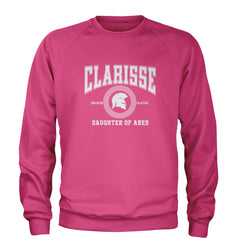 Clarisse Daughter of Ares Battle Ready Adult Crewneck Sweatshirt Hot Pink