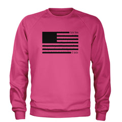 Redacted American Flag Adult Crewneck Sweatshirt Hot Pink