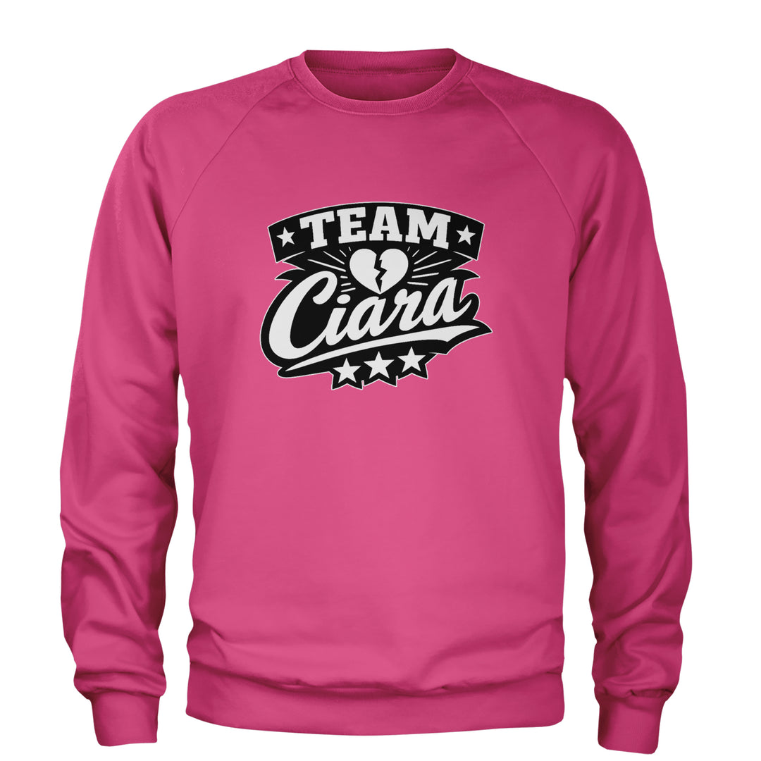 Team Ciara Scamanda Broken Heart Adult Crewneck Sweatshirt Hot Pink
