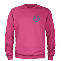 TLC To Love a Canine Dog Rescue Teal Adult Crewneck Sweatshirt Hot Pink