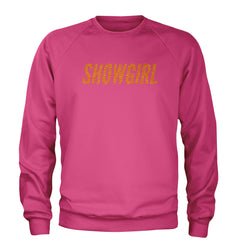 Showgirl Orange Glitter Adult Crewneck Sweatshirt Hot Pink
