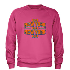 Go New York Go Basketball Adult Crewneck Sweatshirt Hot Pink