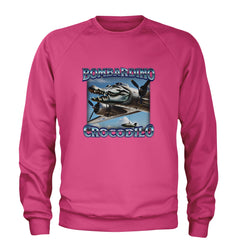 Bombardino Crocodilo Brainrot Adult Crewneck Sweatshirt Hot Pink