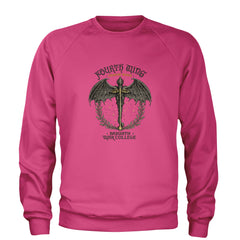 Fourth Wing Dragon Rider Vintage Basgiath War College Adult Crewneck Sweatshirt Hot Pink
