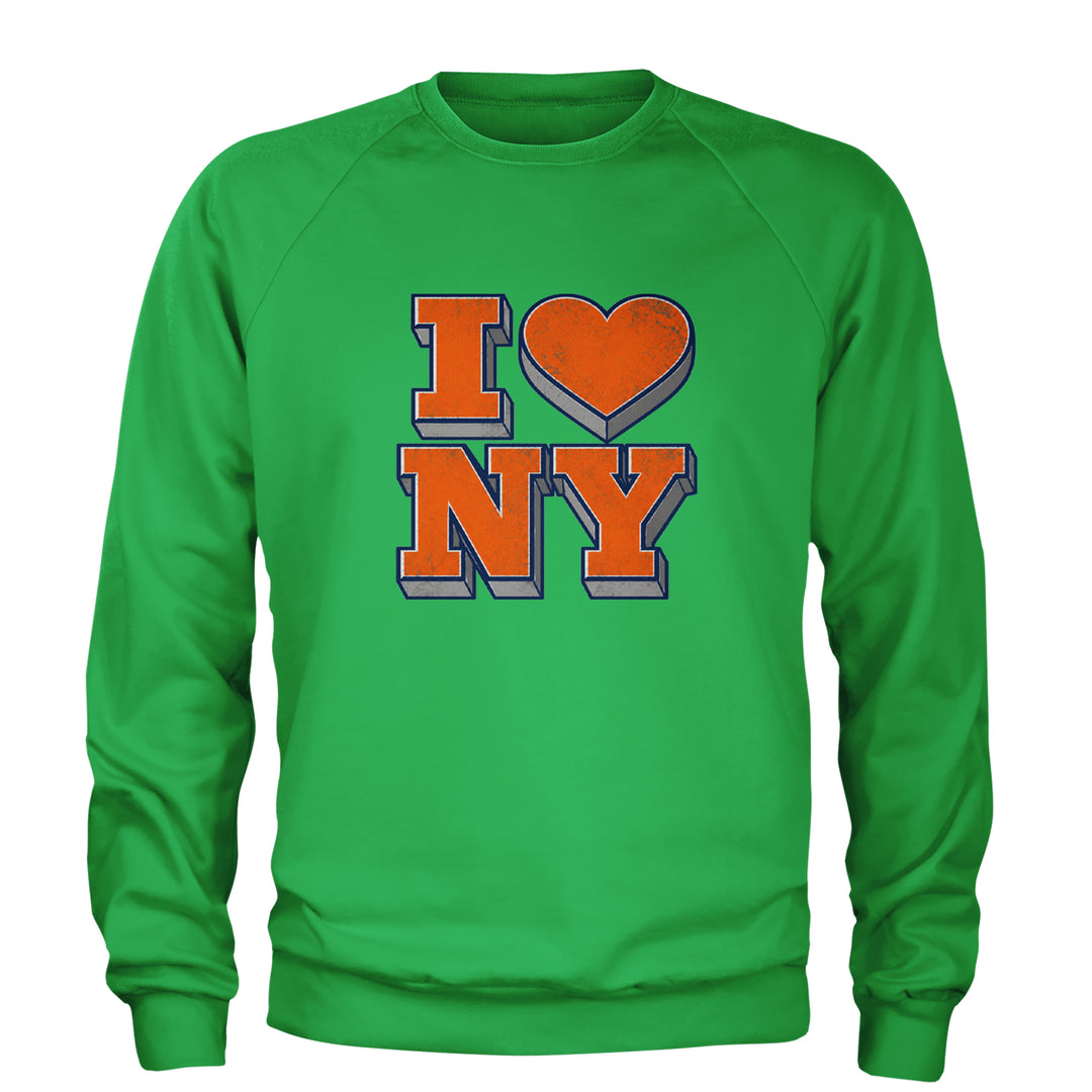 New York City Pride Heart Adult Crewneck Sweatshirt Kelly Green
