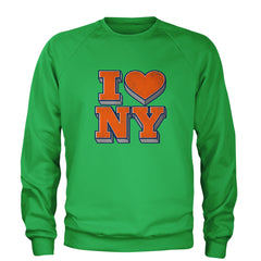 New York City Pride Heart Adult Crewneck Sweatshirt Kelly Green