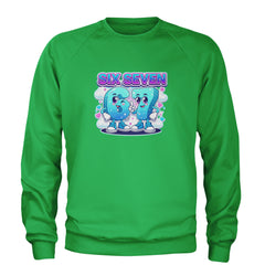 67 Six Seven Meme Kawaii Cloud Adult Crewneck Sweatshirt Kelly Green