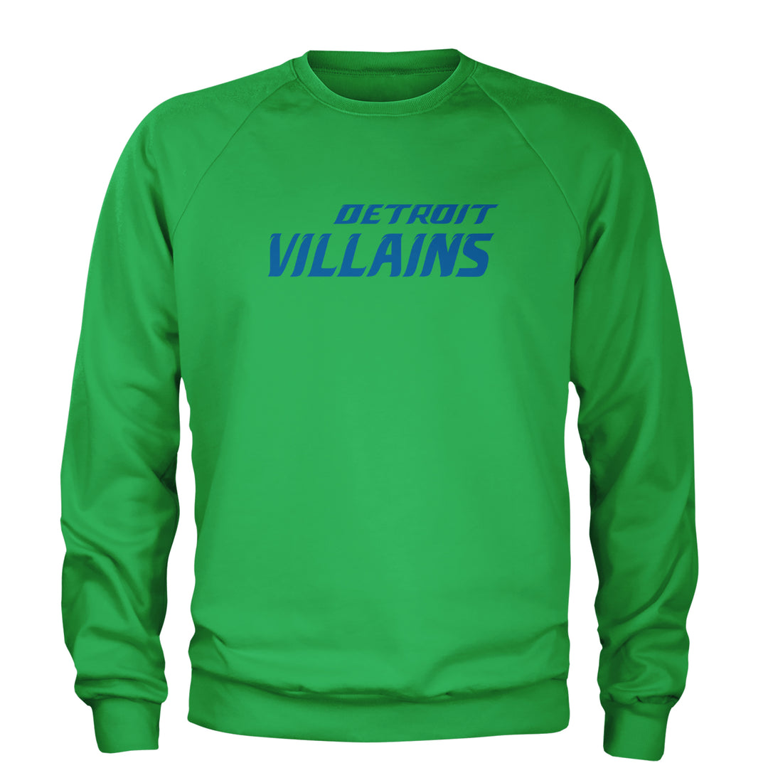 Detroit Villains Grit Football Adult Crewneck Sweatshirt Kelly Green