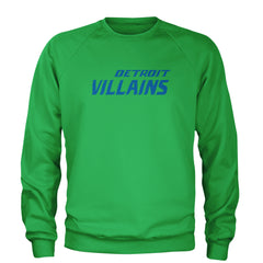 Detroit Villains Grit Football Adult Crewneck Sweatshirt Kelly Green