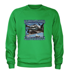 Bombardino Crocodilo Brainrot Adult Crewneck Sweatshirt Kelly Green