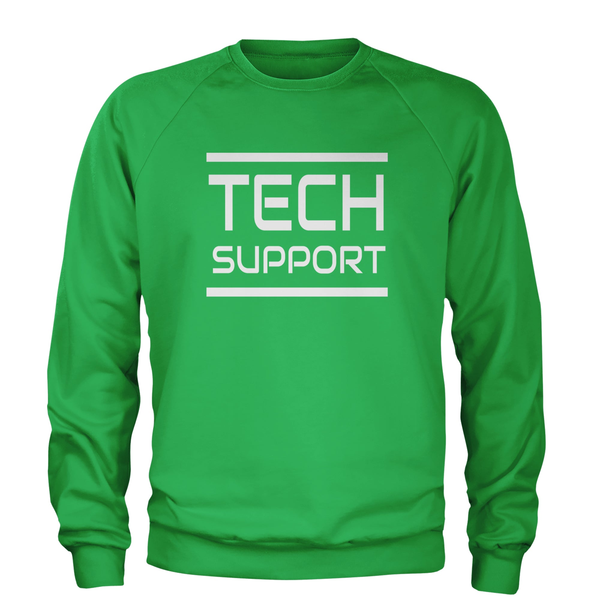 Tech Support Technologist IT Adult Crewneck Sweatshirt Kelly Green