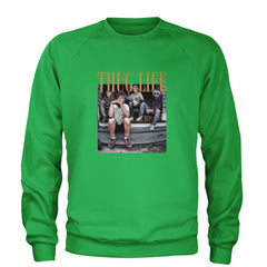 Golden Girls Thug Life Street Adult Crewneck Sweatshirt Kelly Green