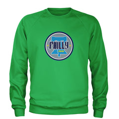 Philly Pride Liberty Bell Adult Crewneck Sweatshirt Kelly Green