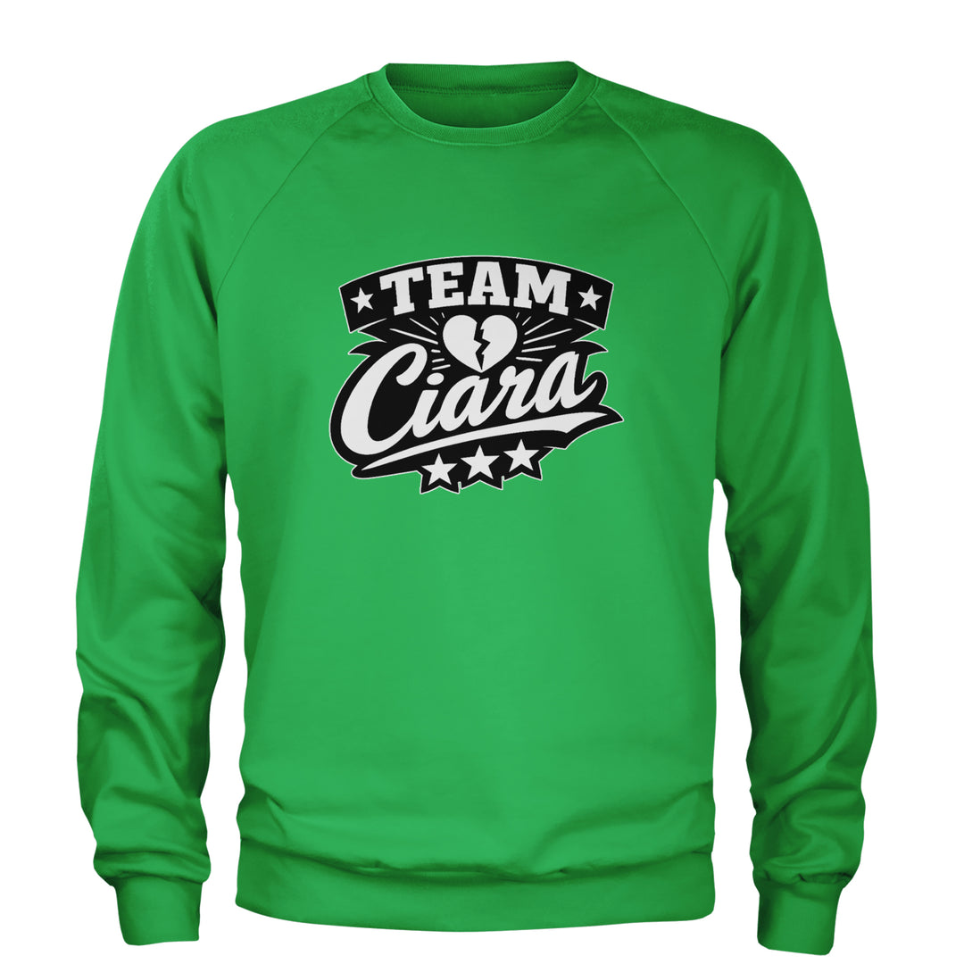 Team Ciara Scamanda Broken Heart Adult Crewneck Sweatshirt Kelly Green