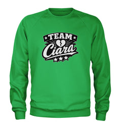 Team Ciara Scamanda Broken Heart Adult Crewneck Sweatshirt Kelly Green