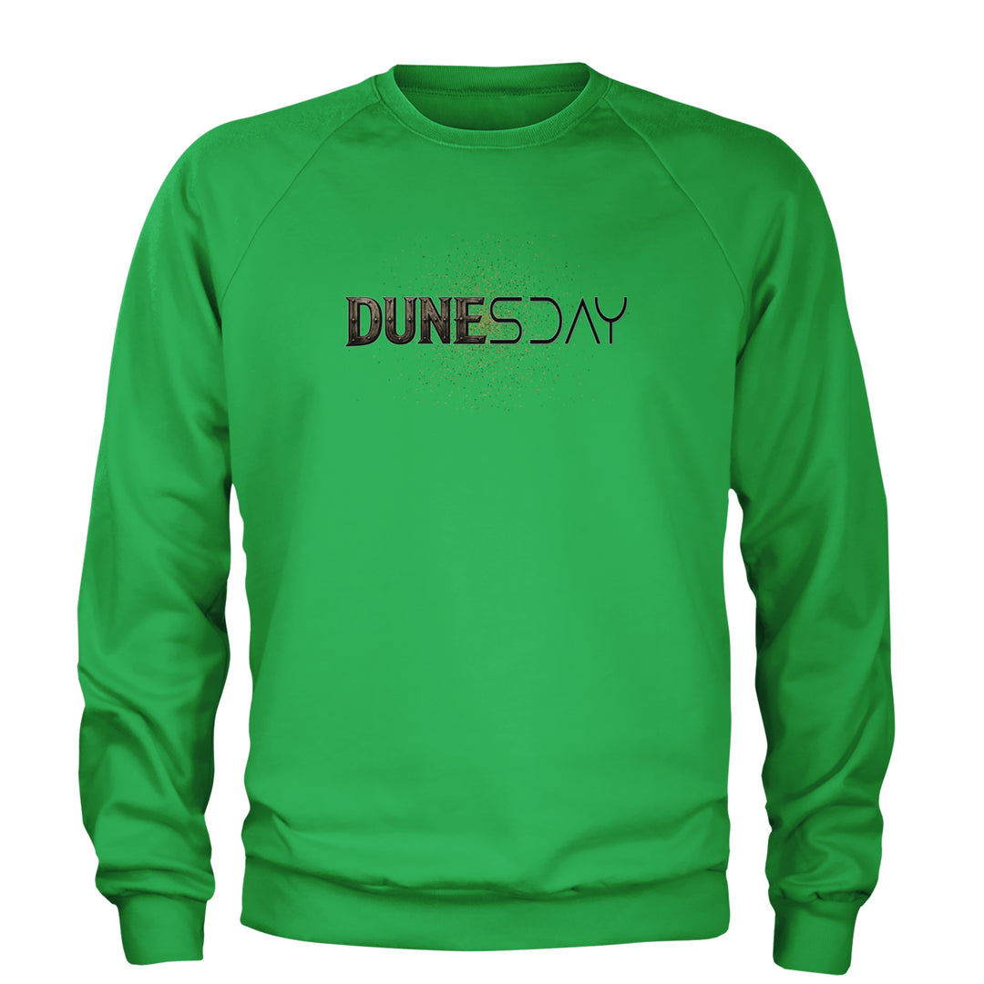 DunesDay Desert Apocolypse Adult Crewneck Sweatshirt Kelly Green