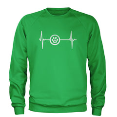 TLC Rescue Heartbeat Adult Crewneck Sweatshirt Kelly Green