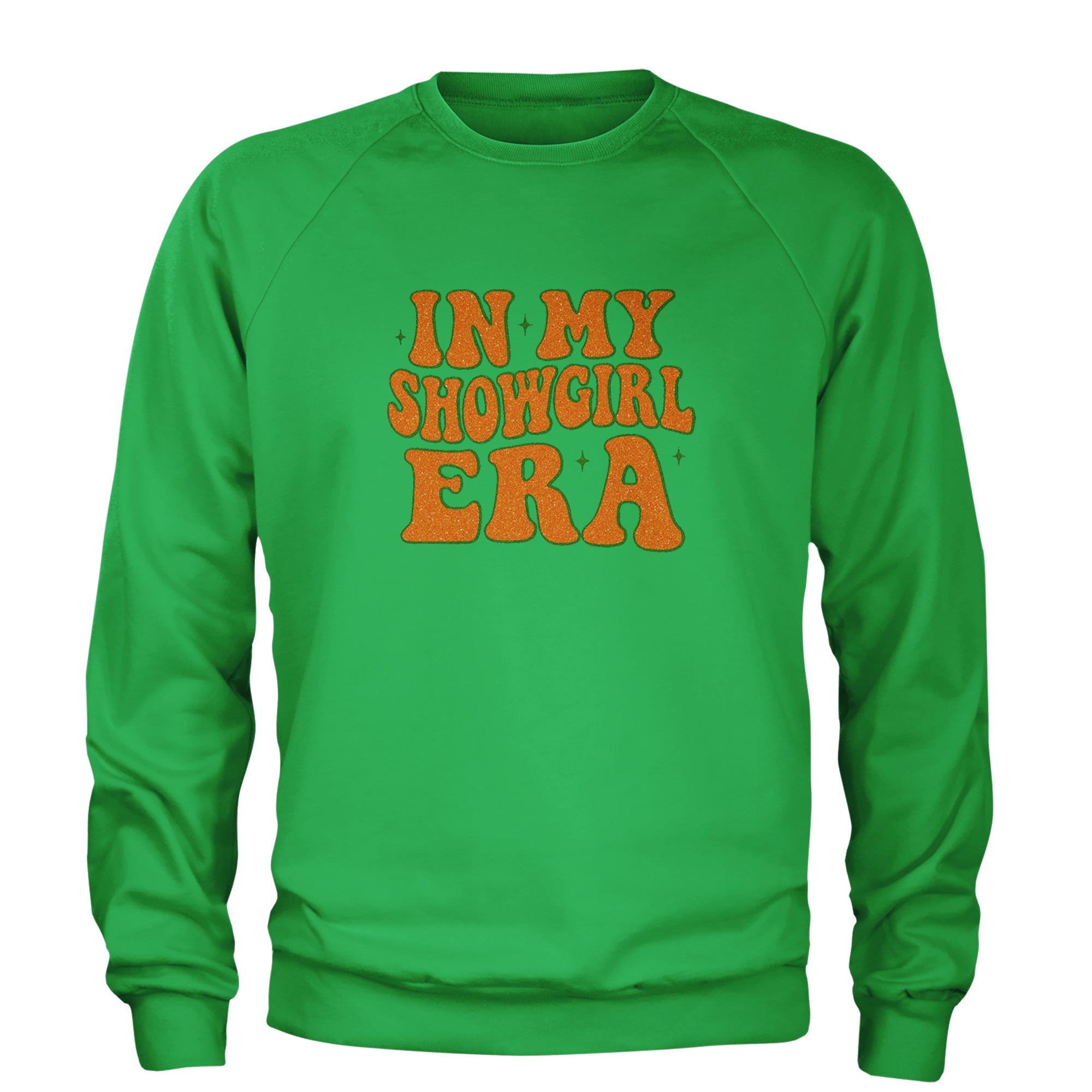 In My Showgirl Era Retro Adult Crewneck Sweatshirt Kelly Green