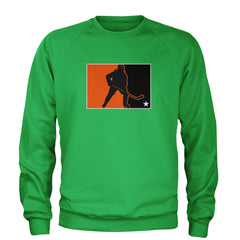 Hockey Enforcer Retro Vintage Adult Crewneck Sweatshirt Kelly Green