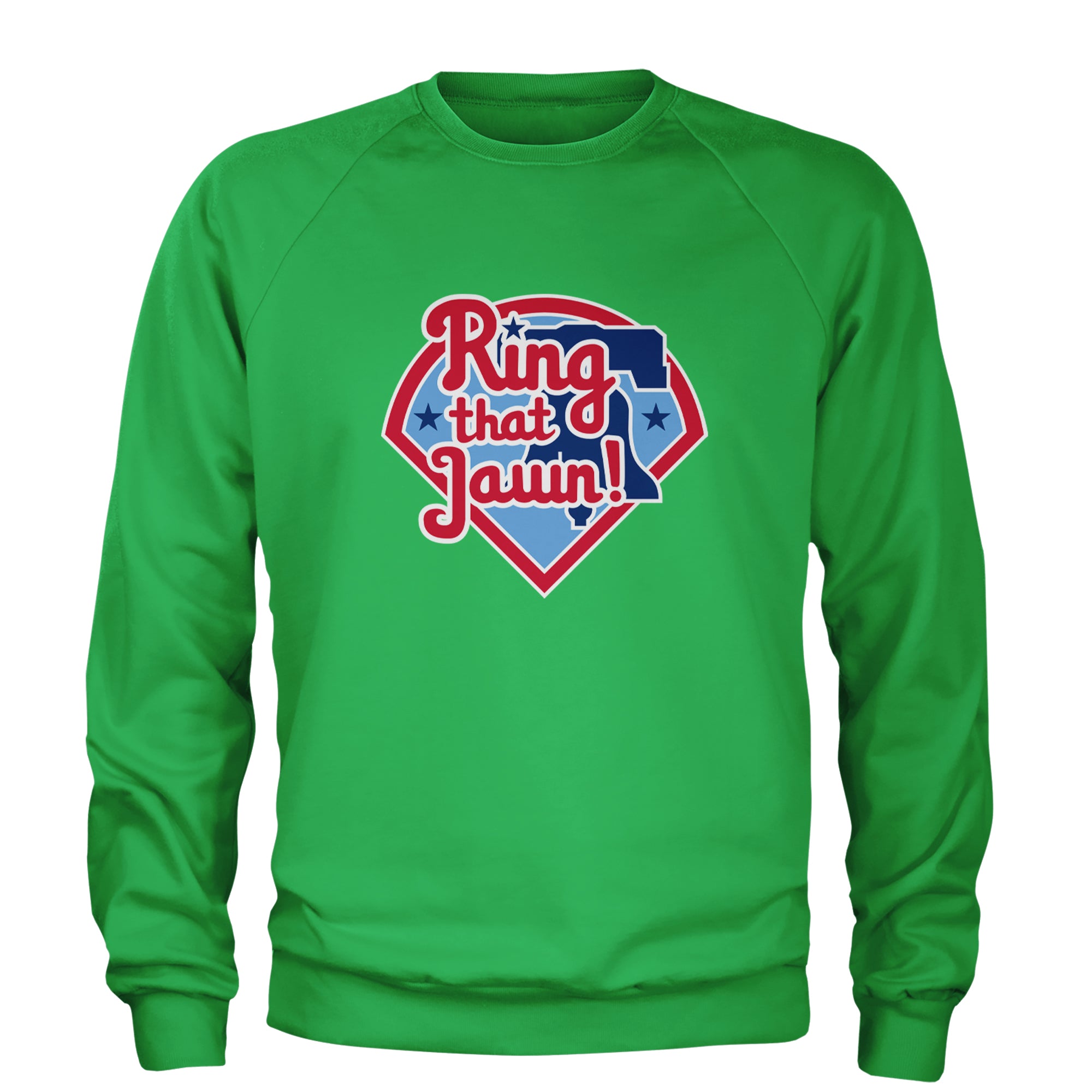 Ring That Jawn Philly Baseball Adult Crewneck Sweatshirt Kelly Green