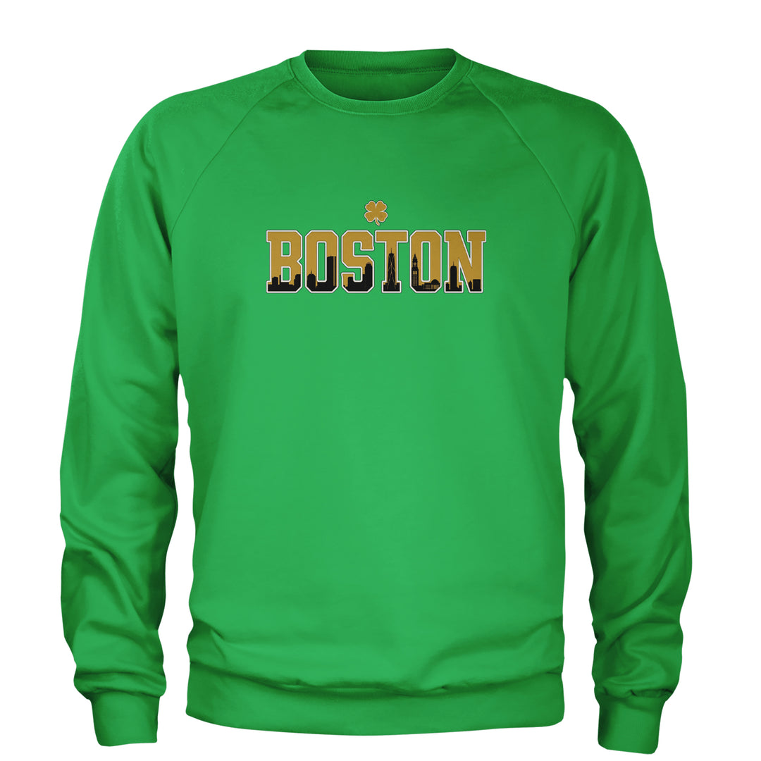 Boston City Pride Irish Adult Crewneck Sweatshirt Kelly Green