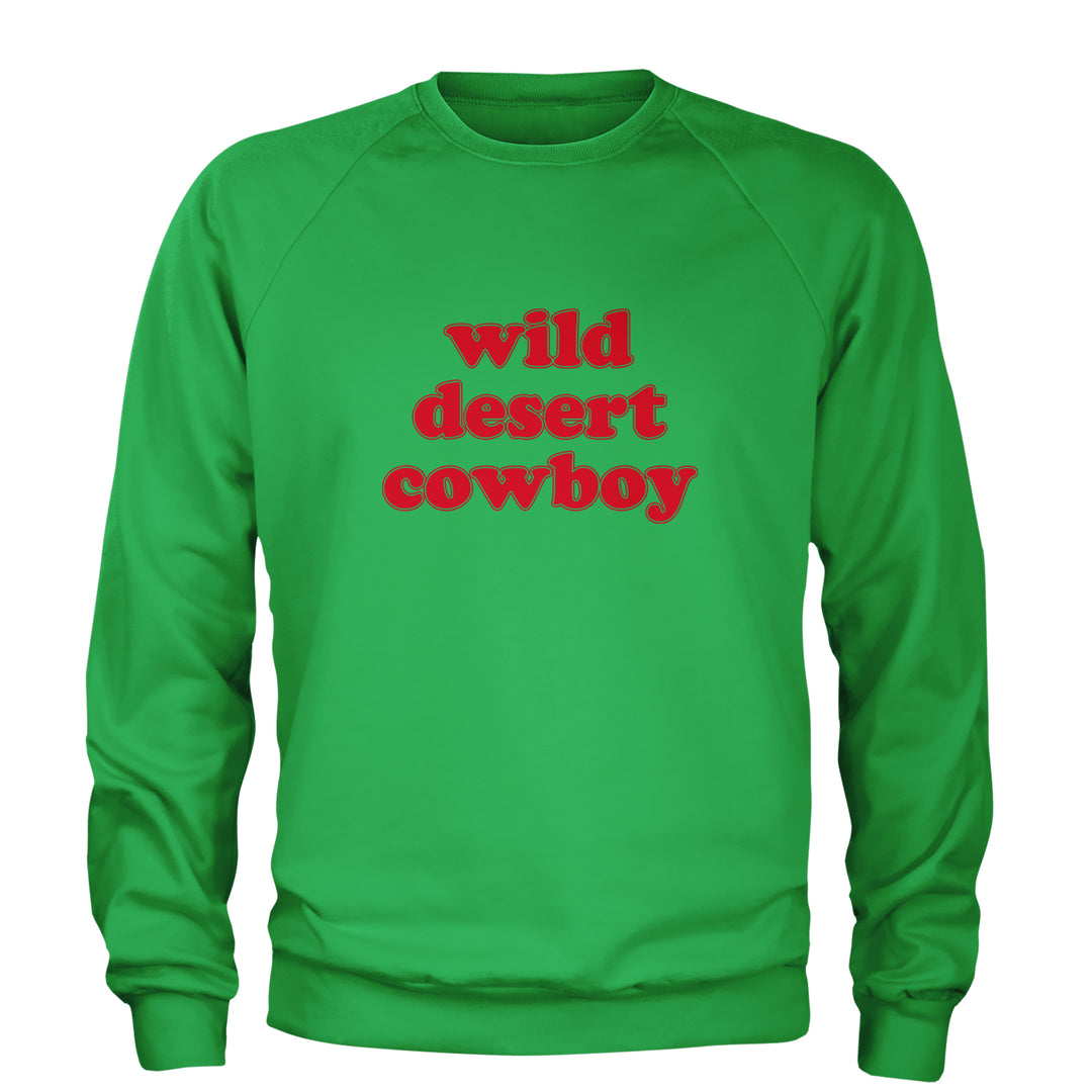 Wild Desert Cowboy Country Adult Crewneck Sweatshirt Kelly Green