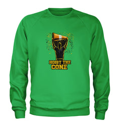 Hoist The Cone Pittsburgh Pride Adult Crewneck Sweatshirt Kelly Green