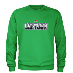 Chicago Chi-Town City Pride Adult Crewneck Sweatshirt Kelly Green