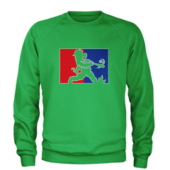 Batter Up Philly Baseball Phan Adult Crewneck Sweatshirt Kelly Green