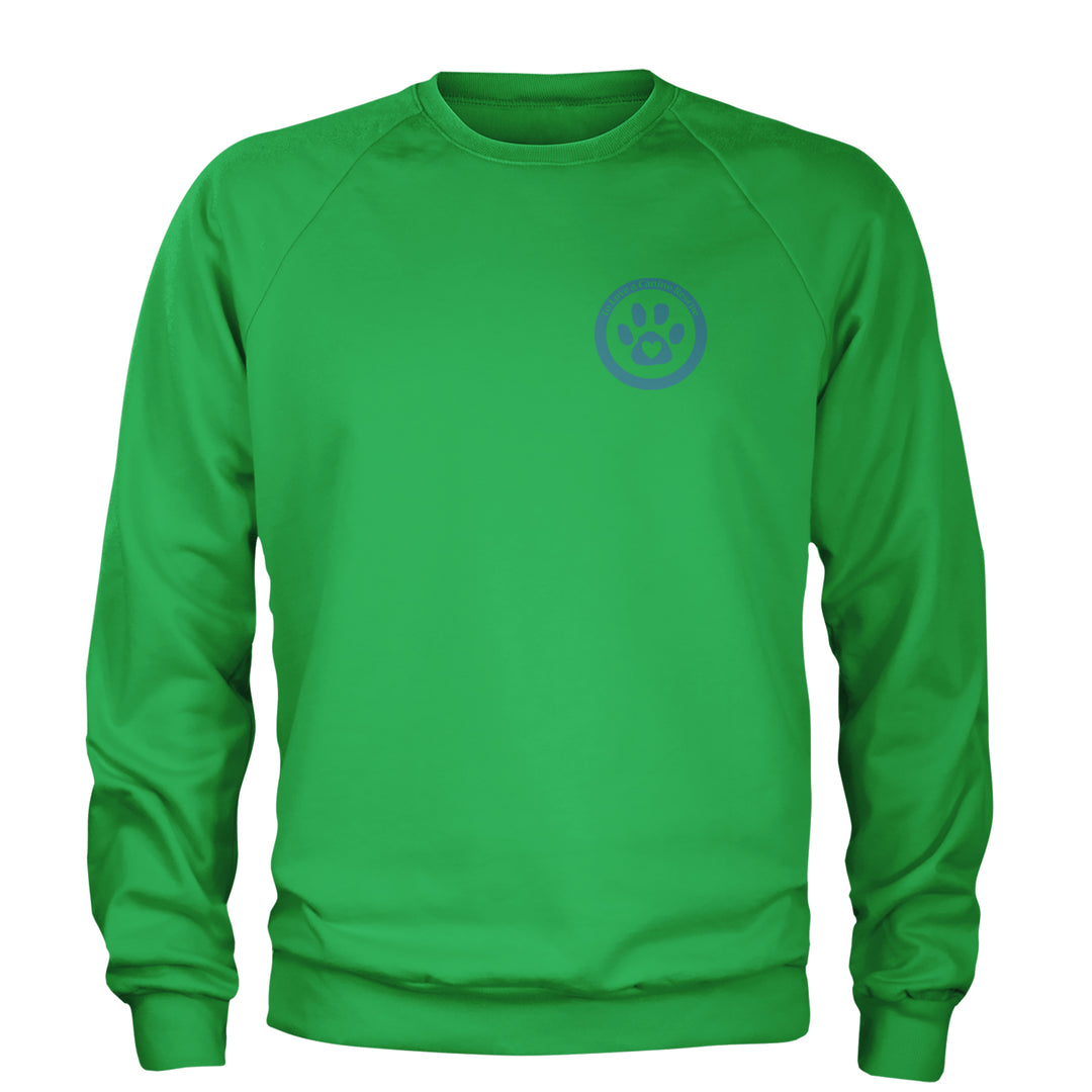 TLC To Love a Canine Dog Rescue Teal Adult Crewneck Sweatshirt Kelly Green