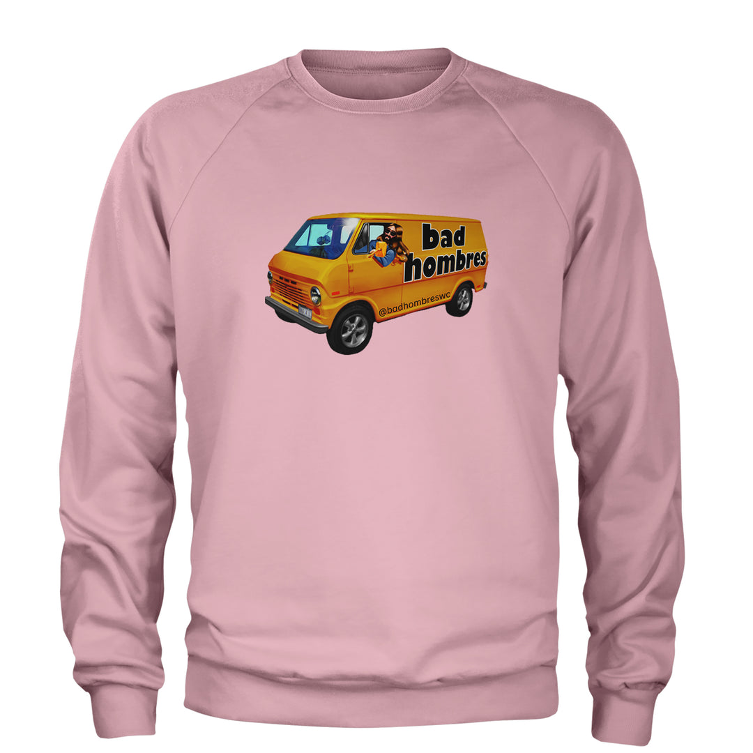 Bad Hombres Van West Chester Band Adult Crewneck Sweatshirt Light Pink