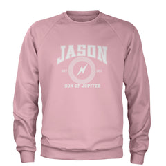 Jason Son of Jupiter Storm Bringer Adult Crewneck Sweatshirt Light Pink