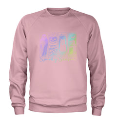 Spooky Season Cute Pastel Halloween Design Adult Crewneck Sweatshirt Light Pink
