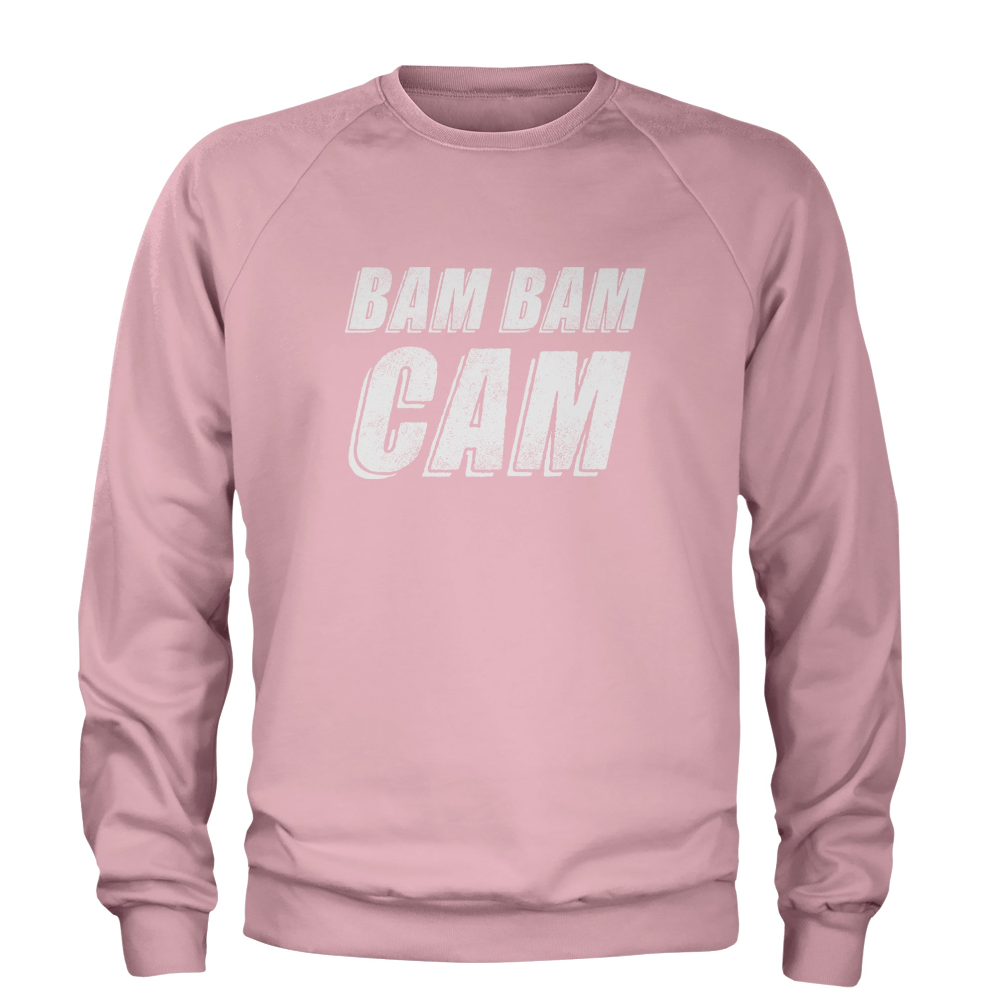 Bam Bam Cam Adult Crewneck Sweatshirt Light Pink