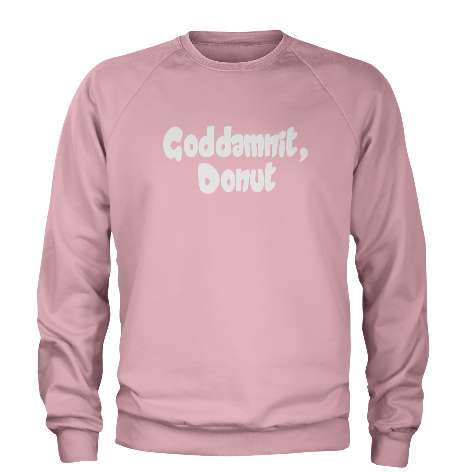Godd-mnit, Donut Carl Adult Crewneck Sweatshirt Light Pink