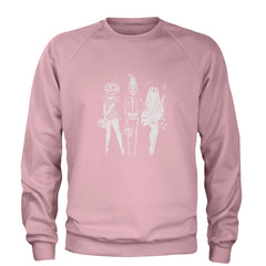 Vintage Spooky Squad Pinup Halloween Design Adult Crewneck Sweatshirt Light Pink