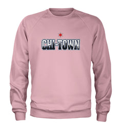Chicago Chi-Town City Pride Adult Crewneck Sweatshirt Light Pink