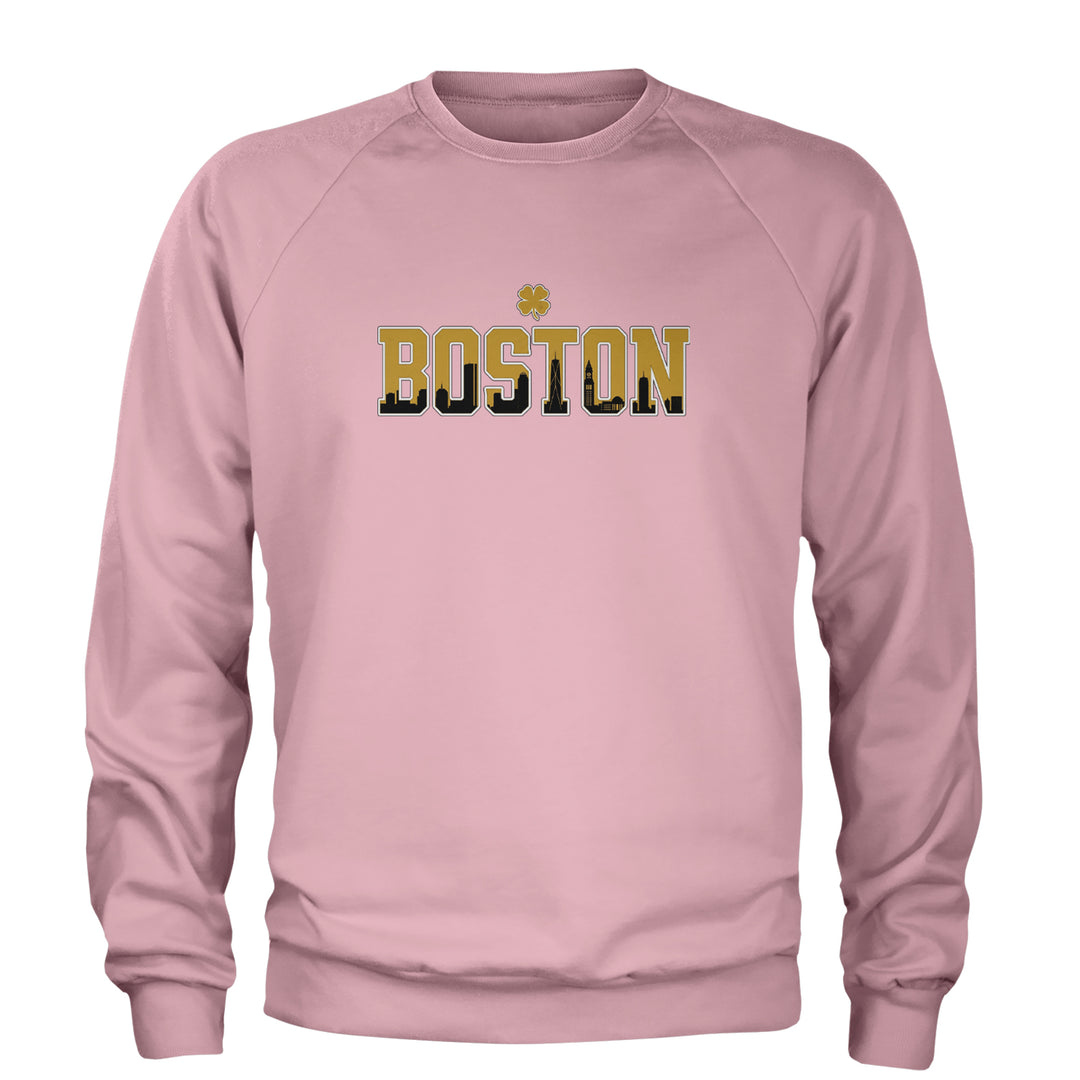 Boston City Pride Irish Adult Crewneck Sweatshirt Light Pink