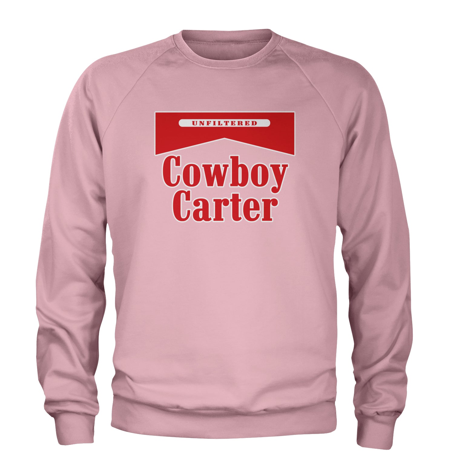 Cowboy Karter Country Act Two Adult Crewneck Sweatshirt Light Pink