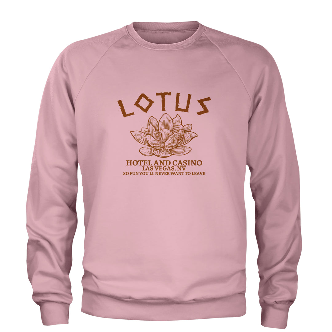 Lotus Hotel and Casino Adult Crewneck Sweatshirt Light Pink
