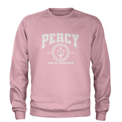 Percy Son Of Poseidon Sea God Adult Crewneck Sweatshirt Light Pink